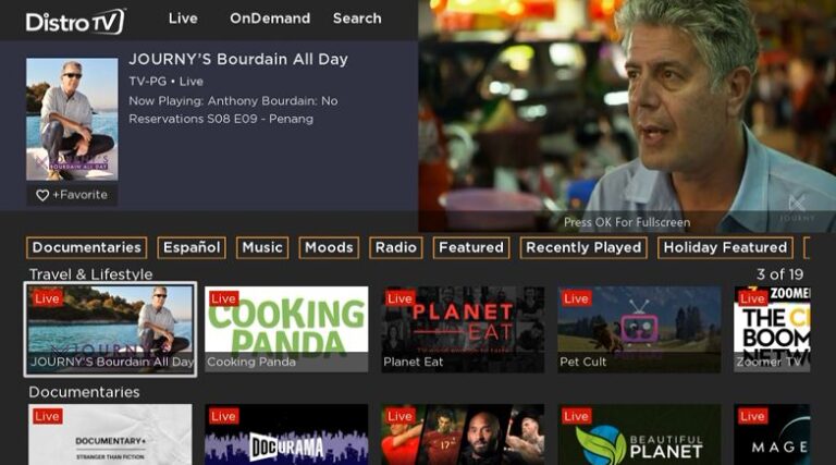 Distro Live Channel Guide